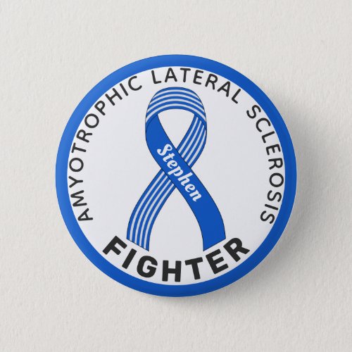 ALS Fighter Ribbon White Button