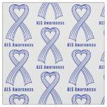 ALS Heart Ribbon of Hope Fabric