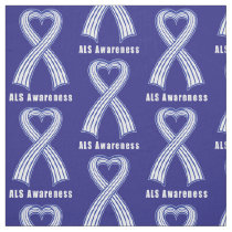 ALS Heart Ribbon of Hope Fabric