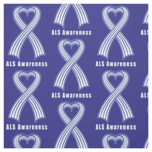 ALS Heart Ribbon of Hope Fabric