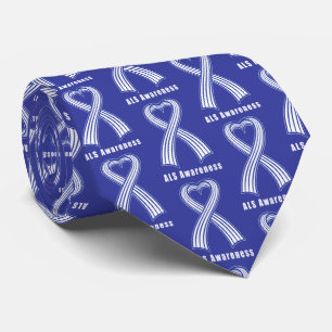 ALS Heart Ribbon of Hope Neck Tie