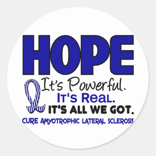 ALS Lou Gehrigs Disease HOPE 1 Classic Round Sticker