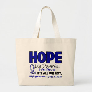 ALS Lou Gehrig's Disease HOPE 1 Large Tote Bag