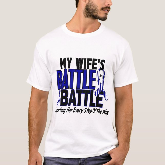 ALS My Battle Too 1 Wife T-Shirt (Front)