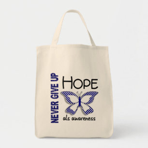 ALS Never Give Up Hope Butterfly 4.1 Tote Bag