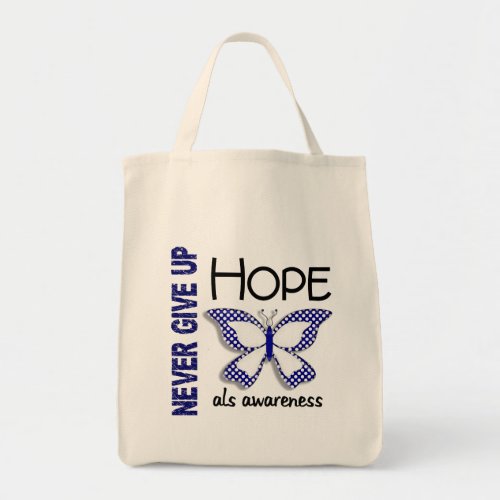 ALS Never Give Up Hope Butterfly 41 Tote Bag