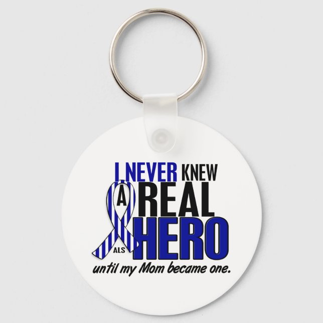ALS Never Knew A Hero 2 Mom Keychain (Front)