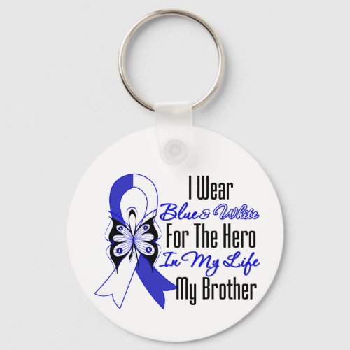 ALS Ribbon Hero in My Life My Brother Keychain