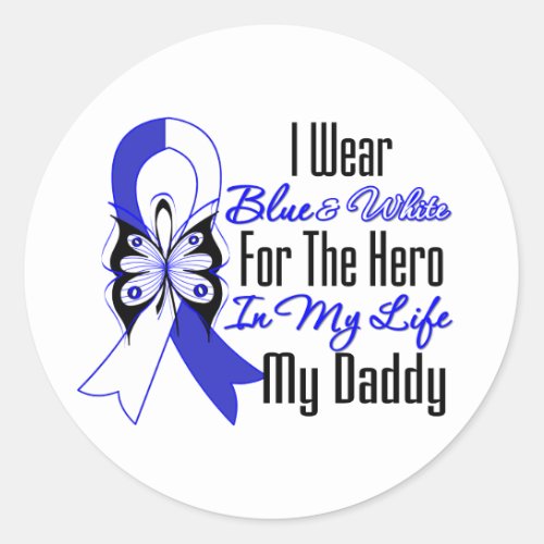 ALS Ribbon Hero in My Life My Daddy Classic Round Sticker