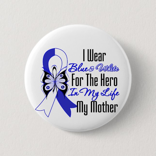 ALS Ribbon Hero in My Life My Mother Pinback Button (Front)