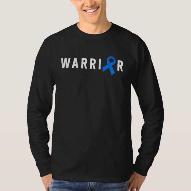 ALS Warrior Men Dad Father Lou Gehrigs Blue Ribbon T-Shirt (Front)