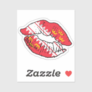 Alsace Alsatian Lipstick Love Flag Sticker