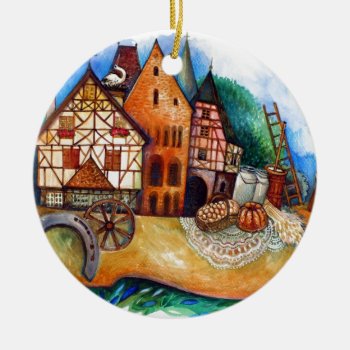 Alsace Ceramic Ornament by Oxanacats at Zazzle