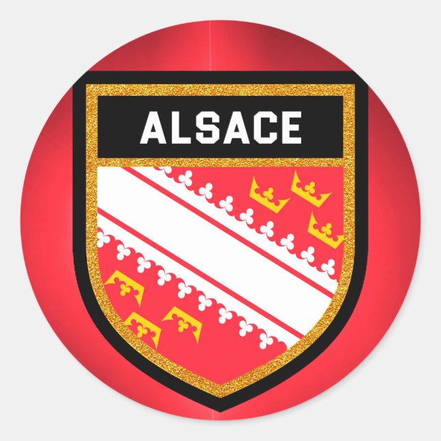 Alsace Flag Classic Round Sticker (Front)