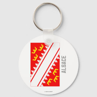 Alsace flag with name keychain