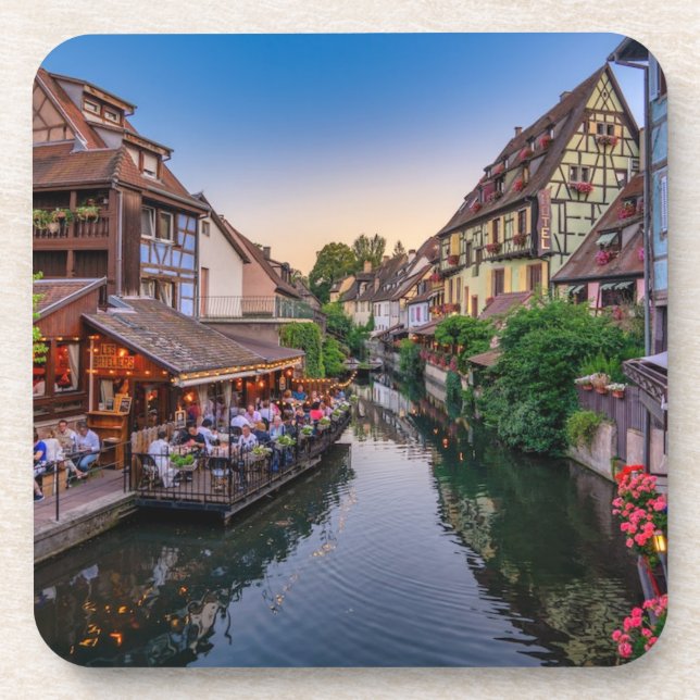 Alsace France Flower Water Canal      Beverage Coaster (Front)