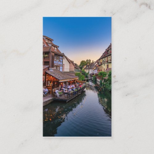 Alsace France Flower Water Canal Business Card