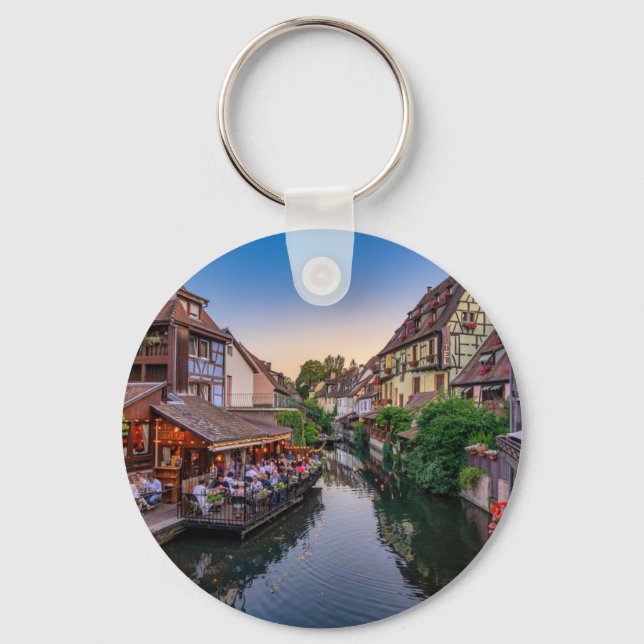 Alsace France Flower Water Canal          Keychain (Front)