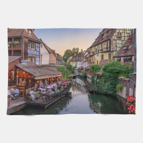 Alsace France Flower Water Canal                  Kitchen Towel