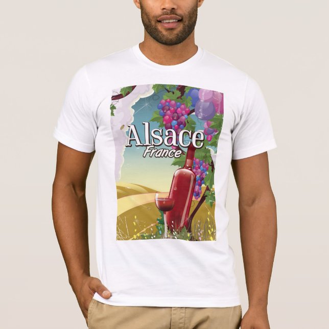 Alsace France lazy afternoon wine poster T-Shirt (Front)