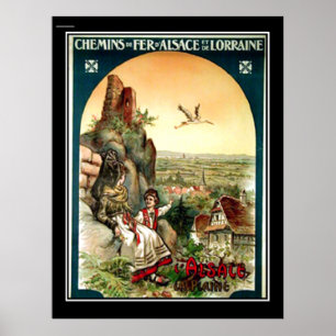 Alsace & Lorraine vintage poster France