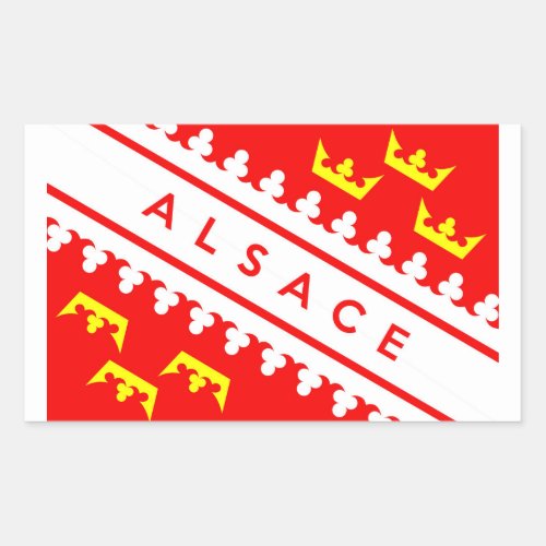 alsace province france country flag text name rectangular sticker