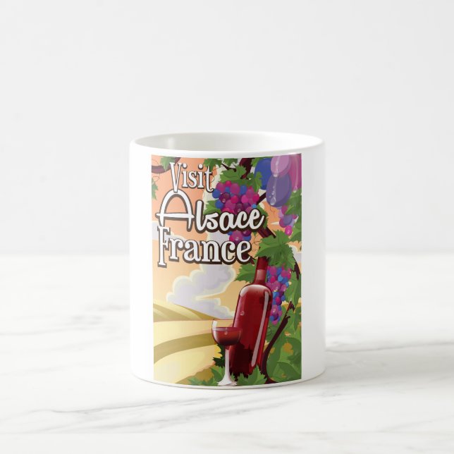 Alsace region France vintage travel poster Coffee Mug (Center)