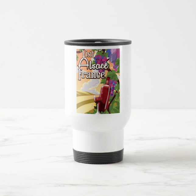Alsace region France vintage travel poster Travel Mug (Center)