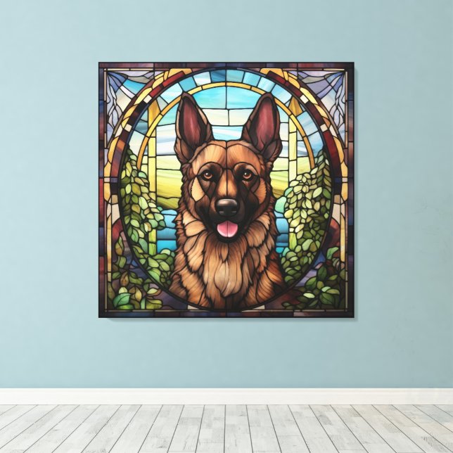 Alsatian Dog Canvas Art (Insitu(Wood Floor))