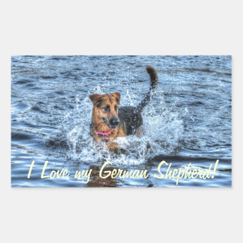 Alsatian German Shepherd 4 Dog_lover Gift Rectangular Sticker