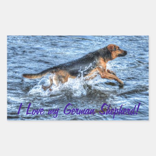 Alsatian German Shepherd 5 Dog_lover Gift Rectangular Sticker