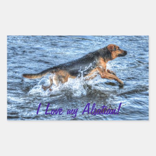 Alsatian German Shepherd 5 Dog_lover Gift Rectangular Sticker
