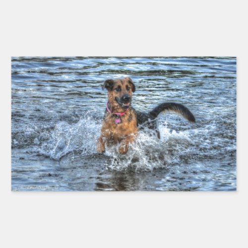 Alsatian German Shepherd Dog_lover Gift Rectangular Sticker