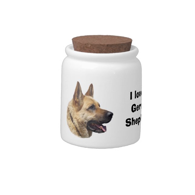 Alsatian German shepherd dog portrait Candy Jar (Left)