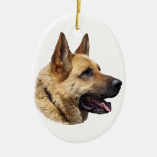Alsatian German shepherd dog portrait Ceramic Ornament