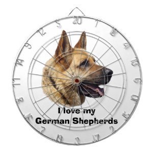 Alsatian German shepherd dog portrait Dart Board