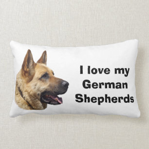 Alsatian German shepherd dog portrait Lumbar Pillow