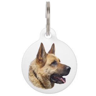 Alsatian German shepherd dog portrait Pet ID Tag