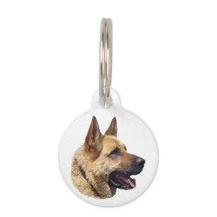 Alsatian German shepherd dog portrait Pet ID Tag