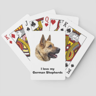 Alsatian German shepherd dog portrait Poker Cards