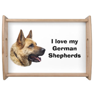 Alsatian German shepherd dog portrait Serving Tray