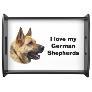 Alsatian German shepherd dog portrait Serving Tray