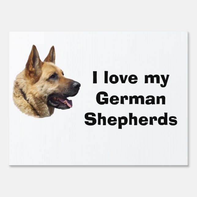 Alsatian German shepherd dog portrait Sign (Front)