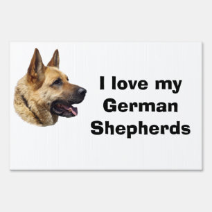 Alsatian German shepherd dog portrait Yard Sign