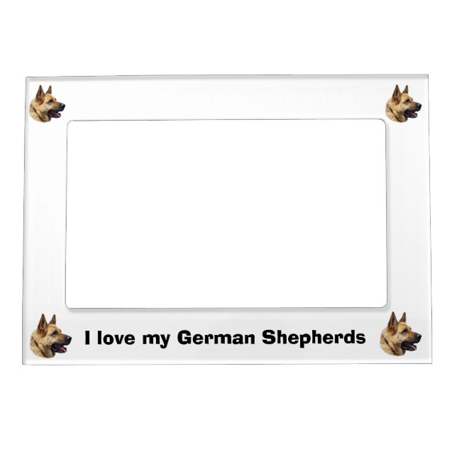 Alsatian German shepherd portrait Magnetic Frame (Front)