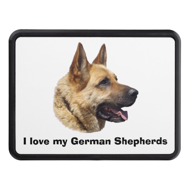 Alsatian German shepherd portrait Tow Hitch Cover (Front)