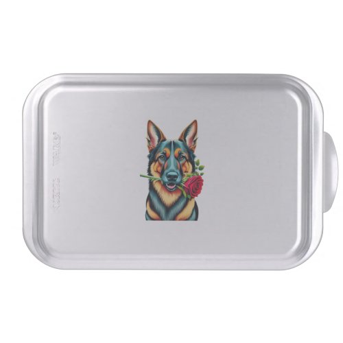 Alsatian with Rose   Cake Pan