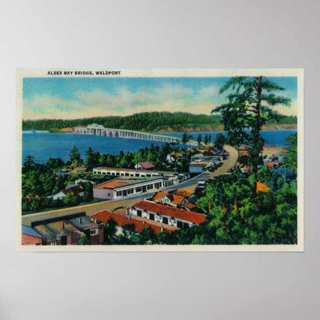 Alsea Bay Bridge in Waldport, Oregon Poster (Front)