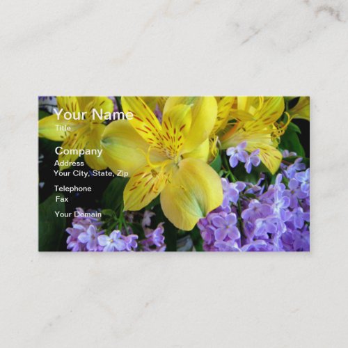 Alstroemeria and  Lilacs Flowers Business Card
