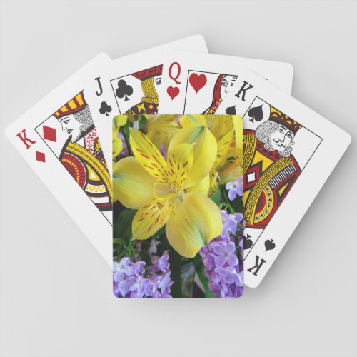 Alstroemeria and  Lilacs Flowers Poker Cards